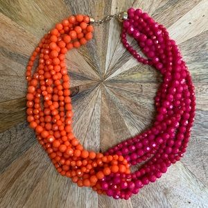 Orange and Pink Statement Costume Jewelry Necklace
